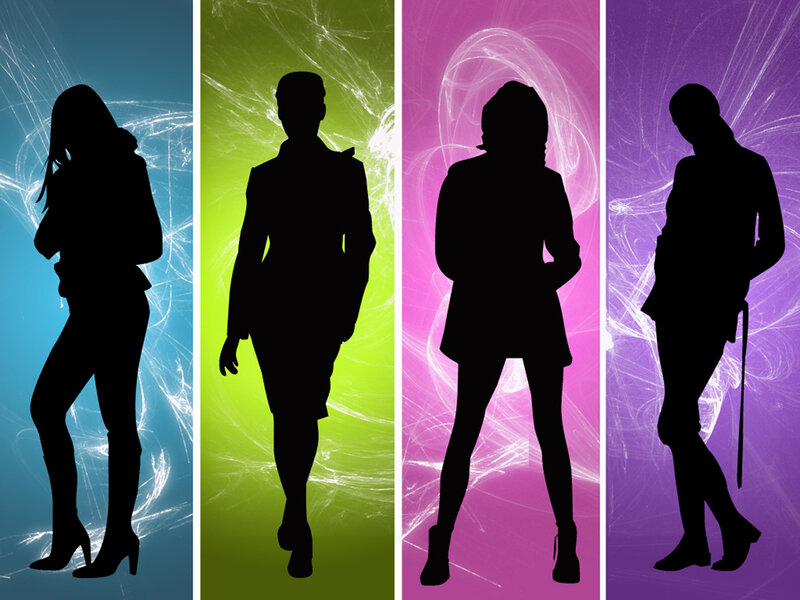 silhouettes of four women