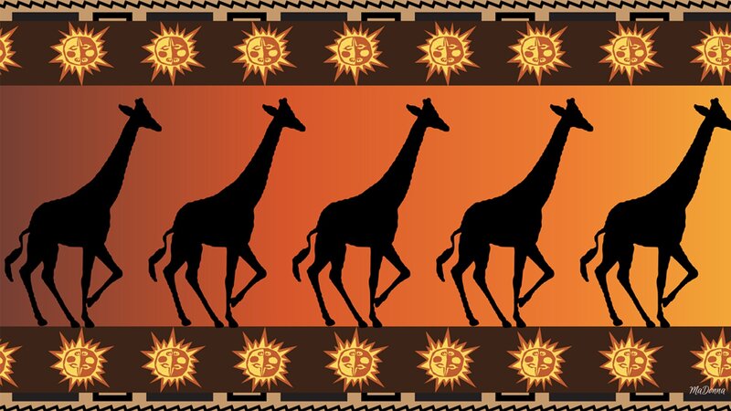 Silhouettes of Giraffes