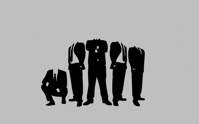 silhouettes of headless men