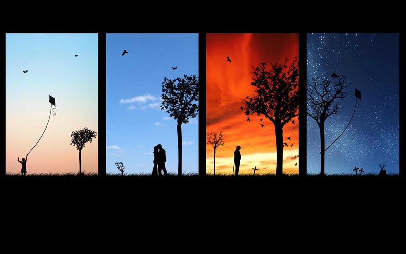 Silhouettes of Life Stages