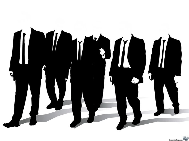 silhouettes of men in suits