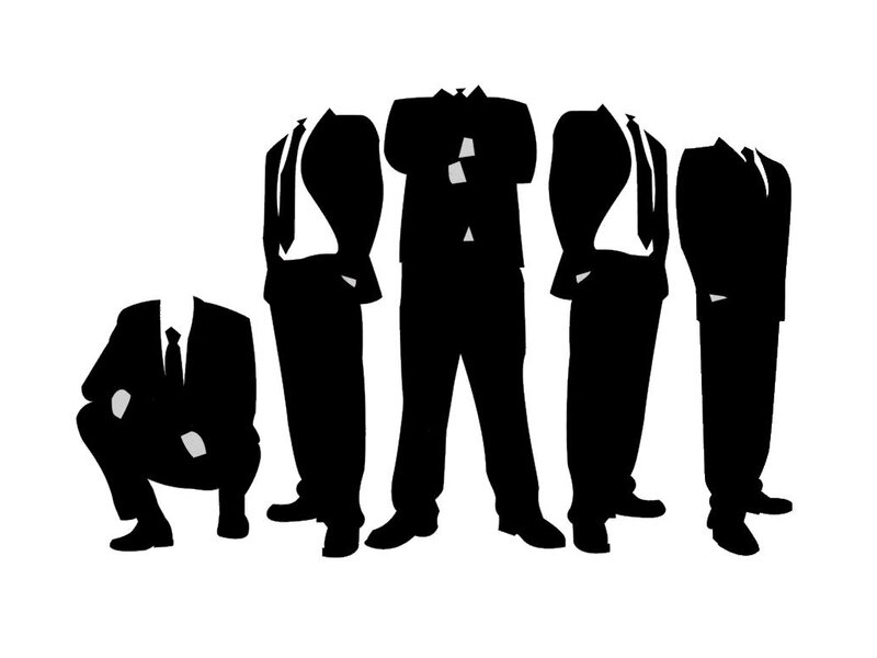 silhouettes of men in suits