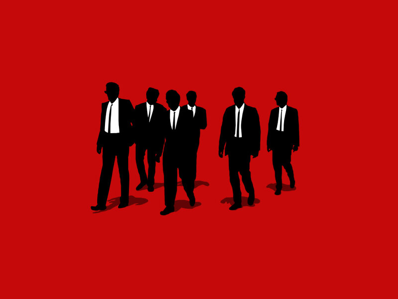 silhouettes of men in suits