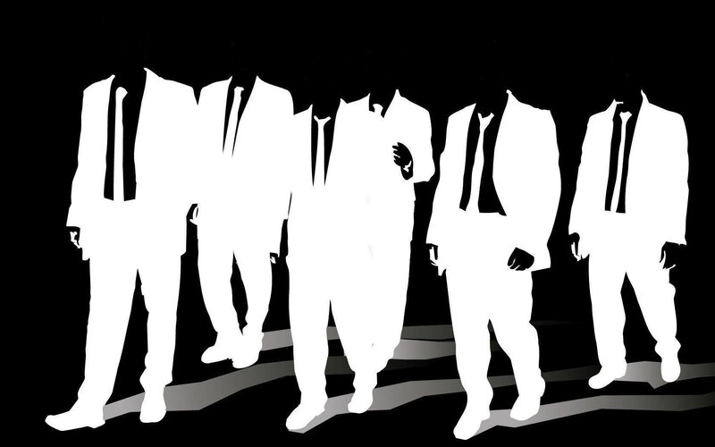 silhouettes of men in suits
