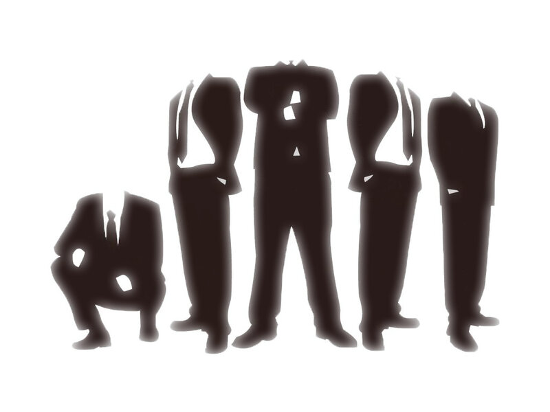 silhouettes of men in suits