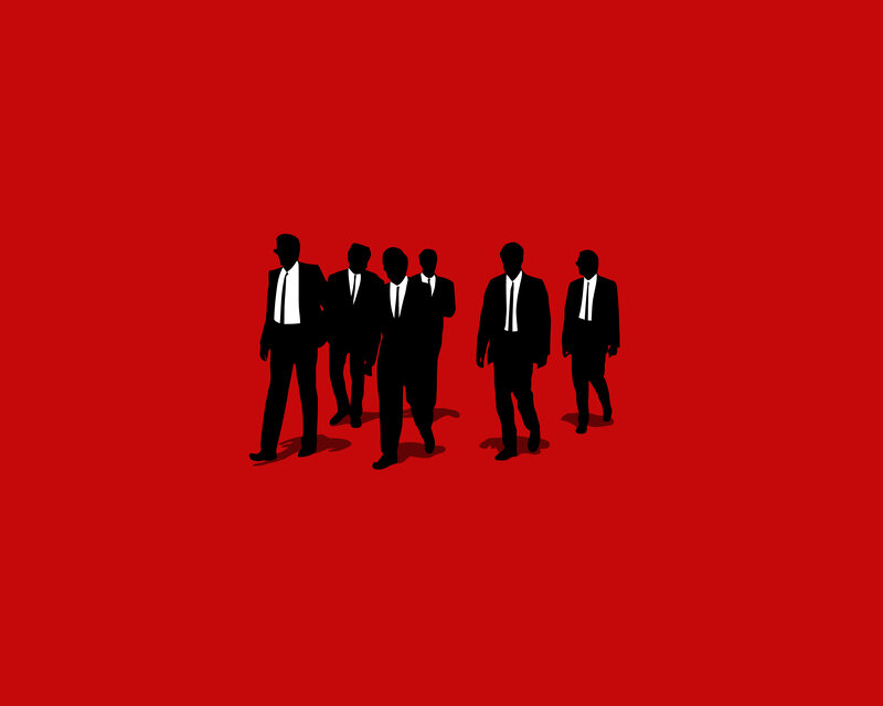 silhouettes of men in suits
