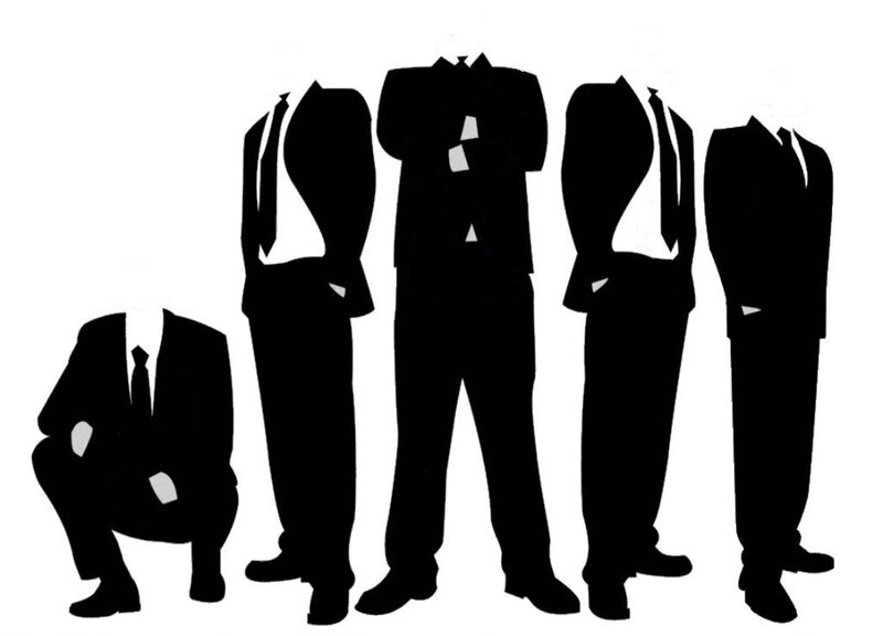 silhouettes of men in suits