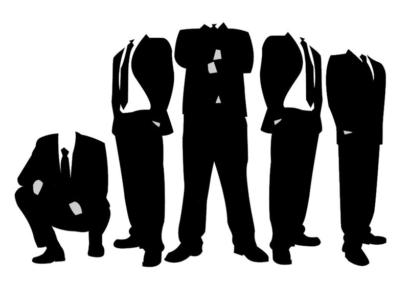silhouettes of men in suits