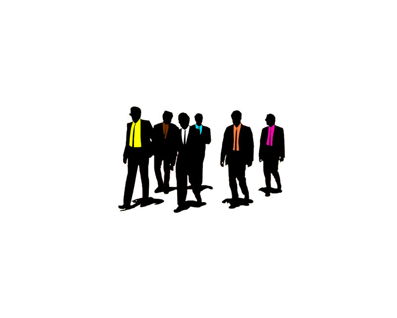 silhouettes of men in suits
