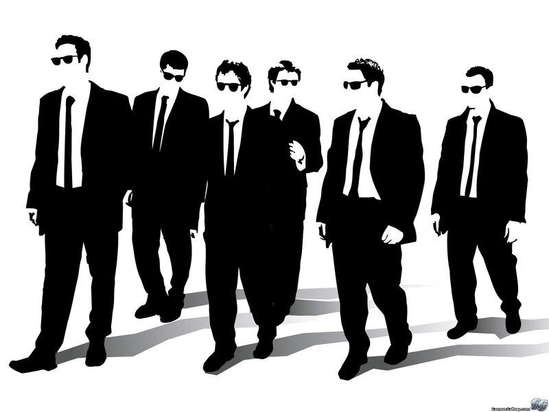 Silhouettes of Men in Suits — Black, Dramatic