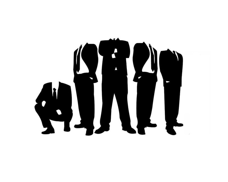 Silhouettes of Men in Suits — Black, Neutral