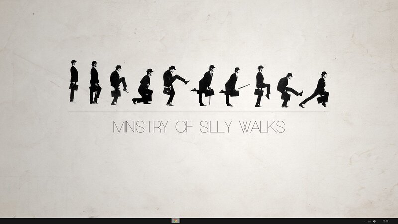 Silhouettes of Men Walking — Black, Humorous
