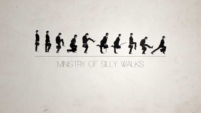 Silhouettes of Men Walking — Black