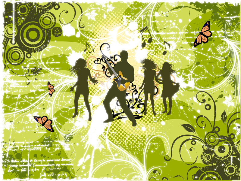 Silhouettes of Musicians — Green