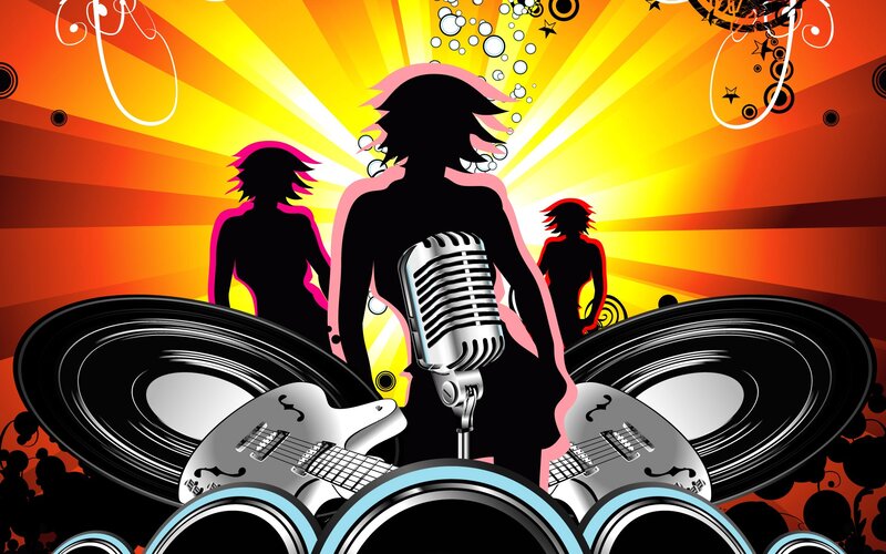 Silhouettes of Musicians — Yellow