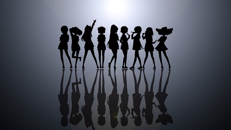 Silhouettes of Nine Girls