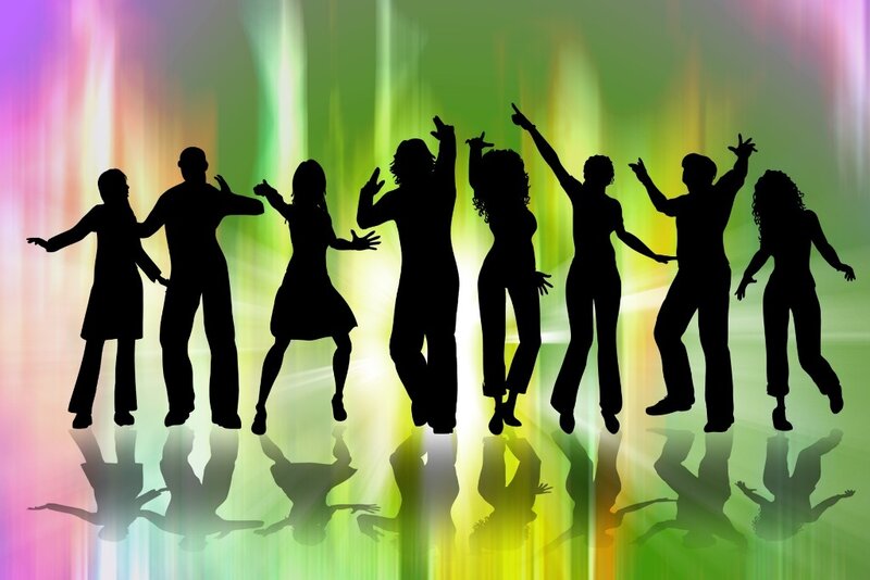 silhouettes of people dancing