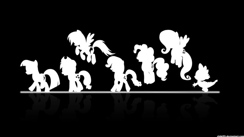 Silhouettes of Ponies — Black