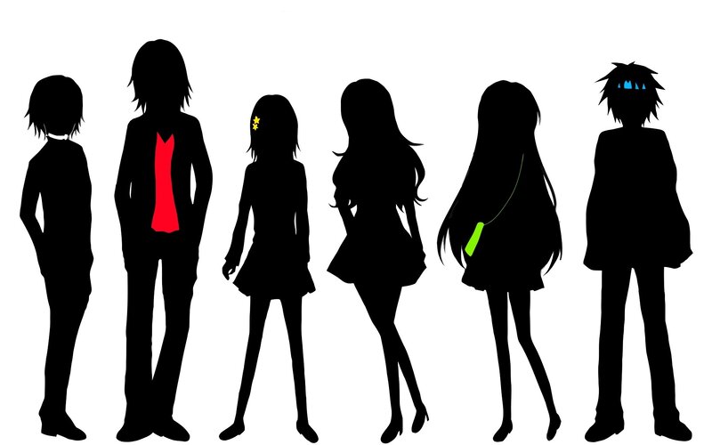Silhouettes of Six Characters — Black