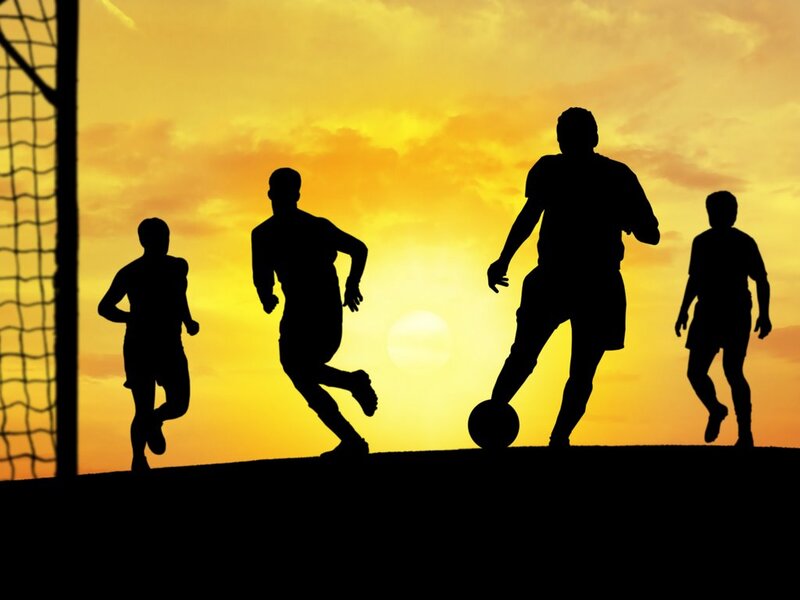 Silhouettes of Soccer Players