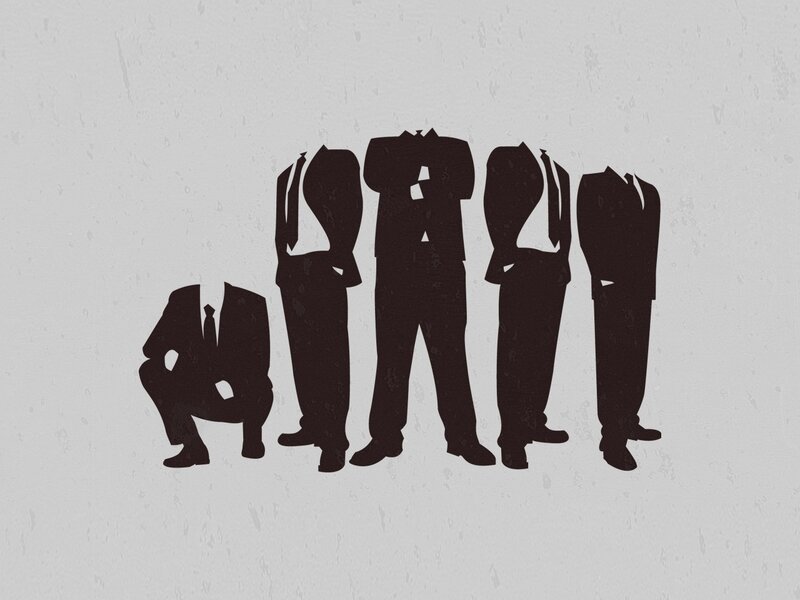 silhouettes of suited figures