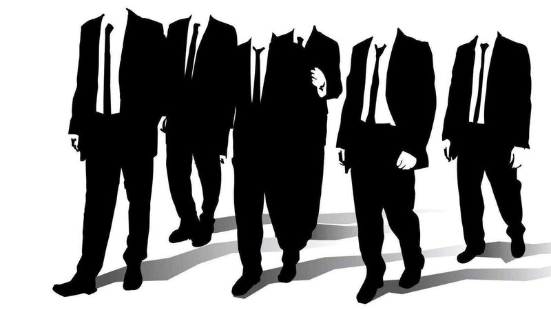 silhouettes of suited figures