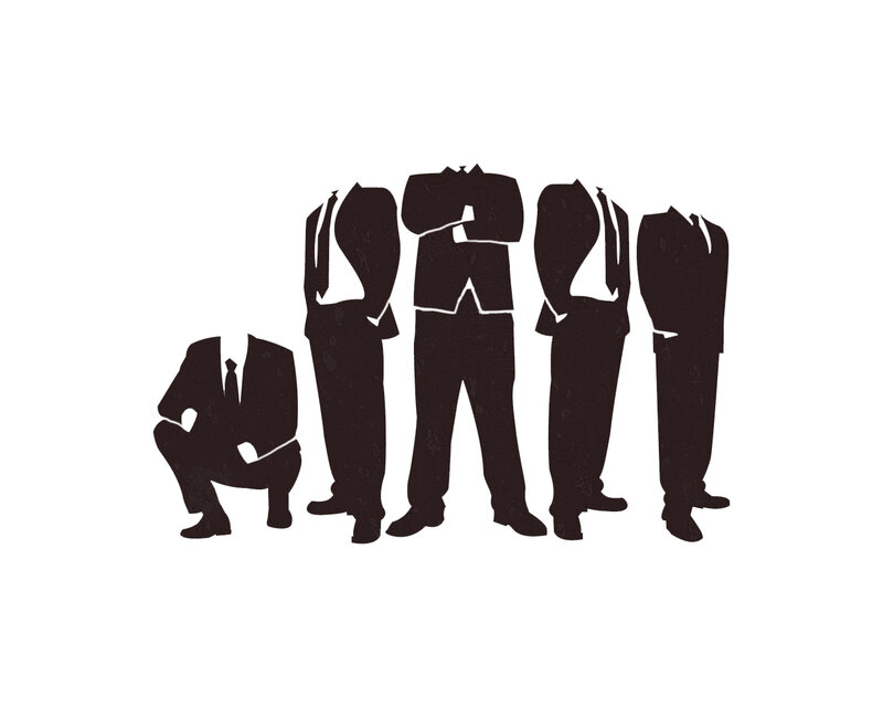 silhouettes of suited figures