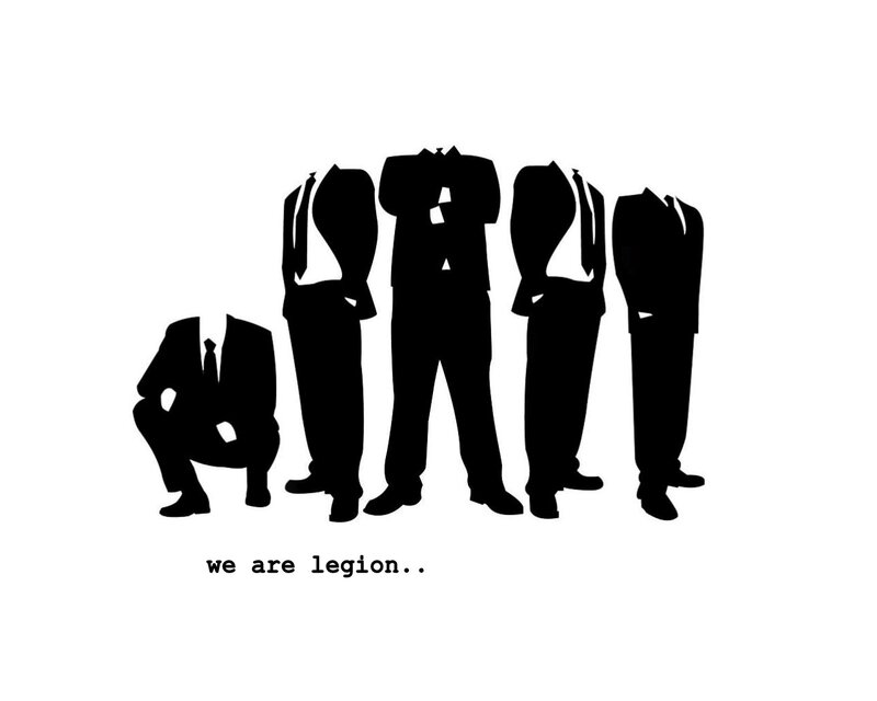 silhouettes of suited figures
