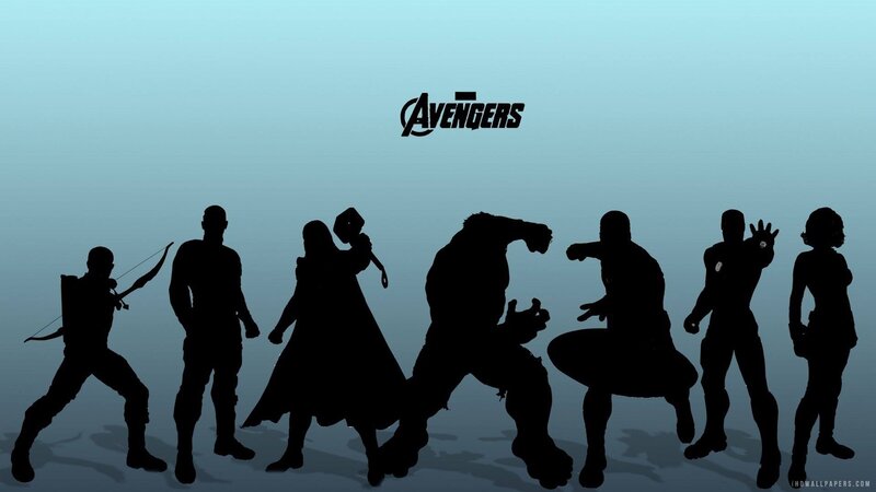 Silhouettes of Superheroes — Black, Dramatic, Illustration, Logo
