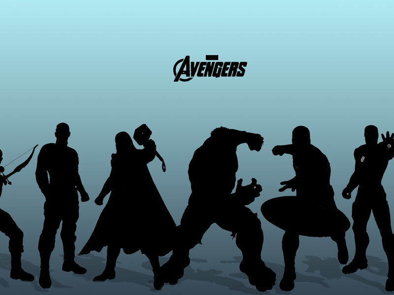 Silhouettes of Superheroes — Black