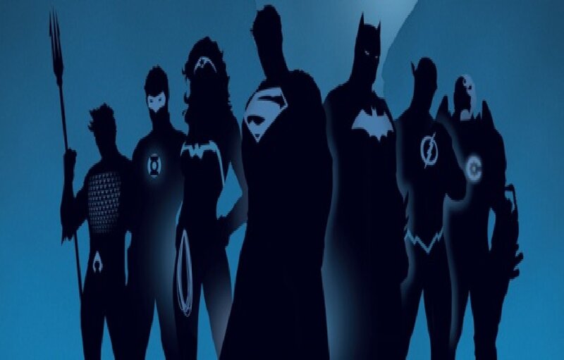 Silhouettes of Superheroes — Blue, Dramatic
