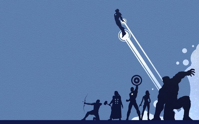 Silhouettes of Superheroes — Blue