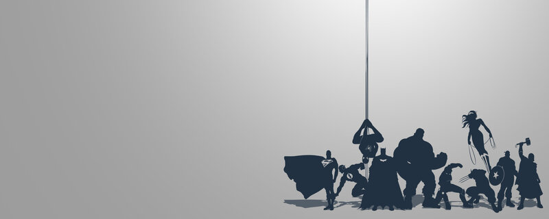 Silhouettes of Superheroes — Gray