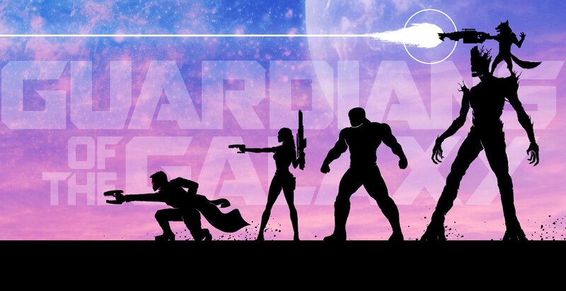 Silhouettes of Superheroes — Purple