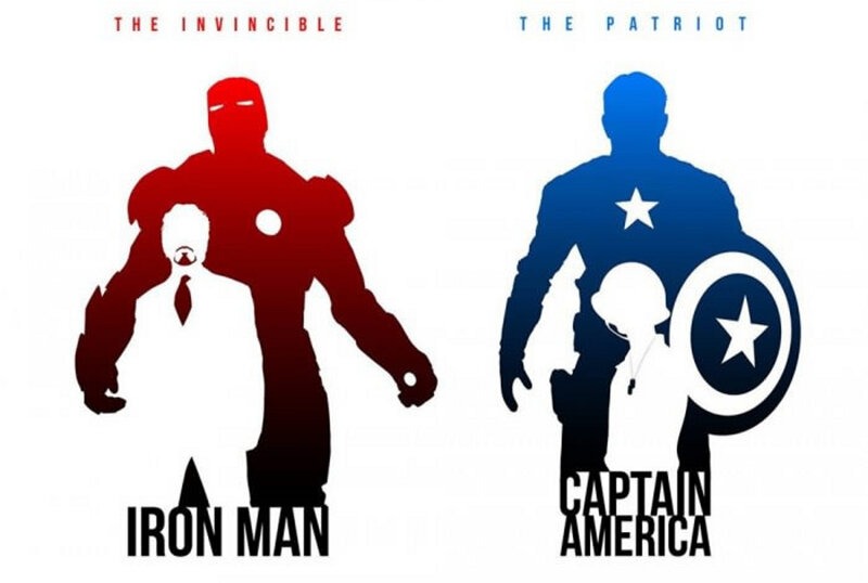 Silhouettes of Superheroes — Red, Dramatic