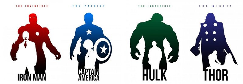 Silhouettes of Superheroes — Red