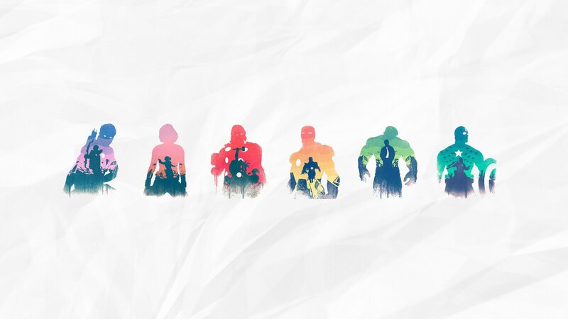 Silhouettes of Superheroes — White