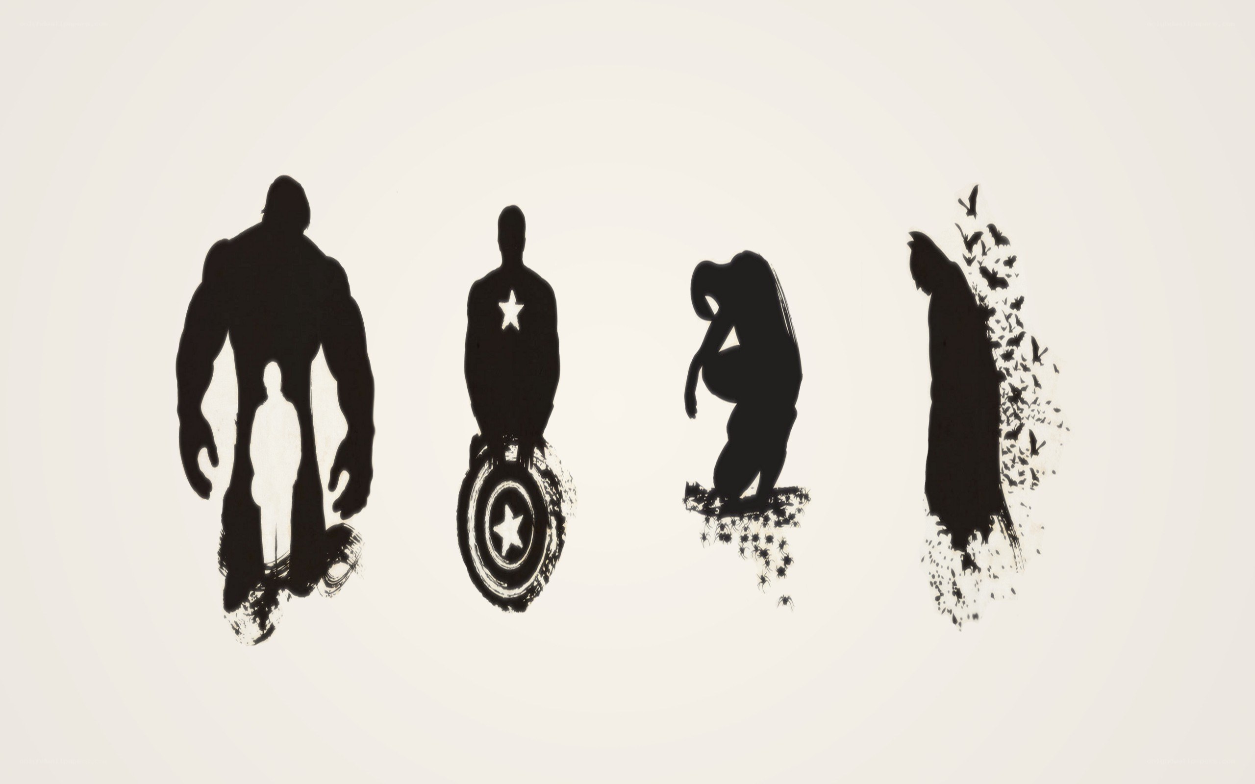 silhouettes of superheroes