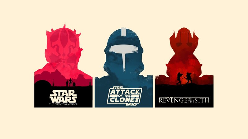 Silhouettes of Three Characters — Red, Dramatic, Illustration
