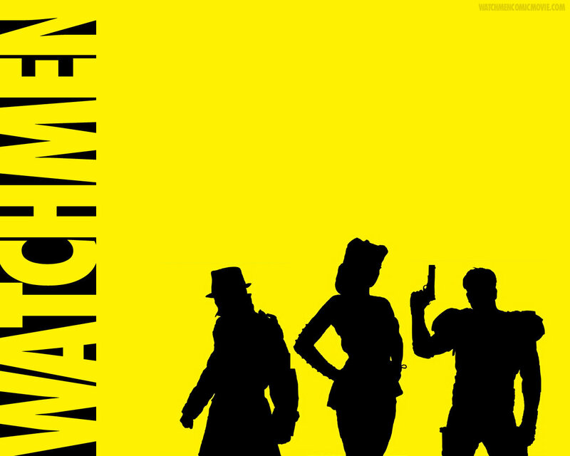 Silhouettes of Three People — Yellow, Dramatic, Minimalist