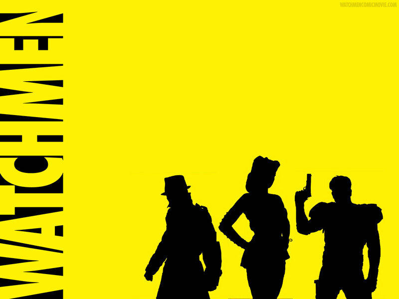 Silhouettes of Three People — Yellow