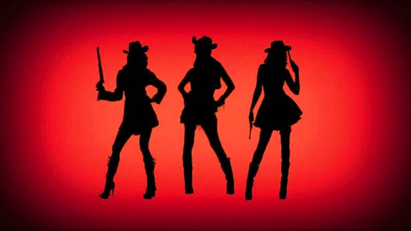 Silhouettes of Three Women — Red