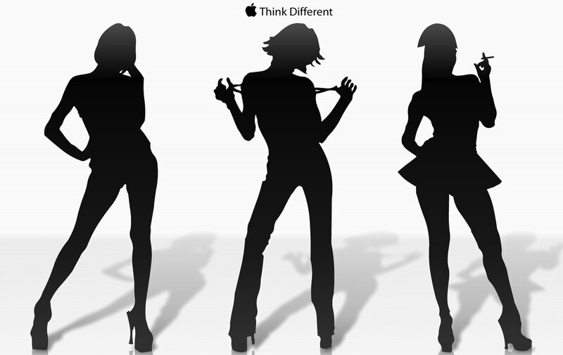 silhouettes of three women