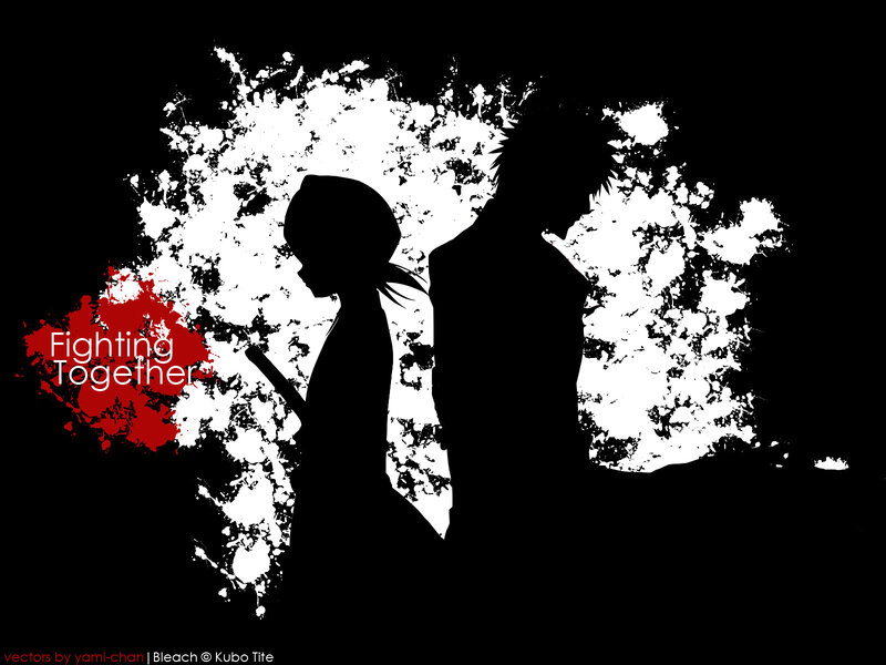 Silhouettes of Two Characters — Black