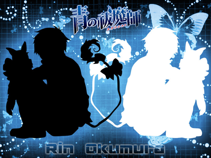 Silhouettes of Two Characters — Blue