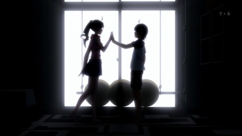 silhouettes of two children