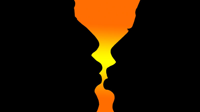 Silhouettes of Two Faces