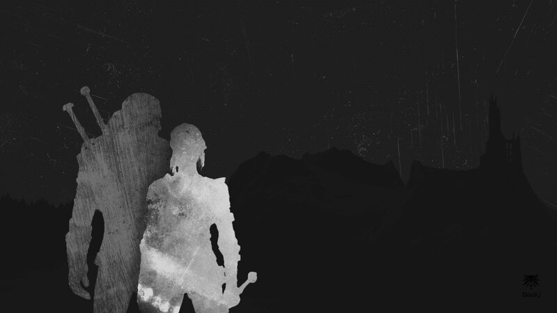 Silhouettes of Two Figures — Black