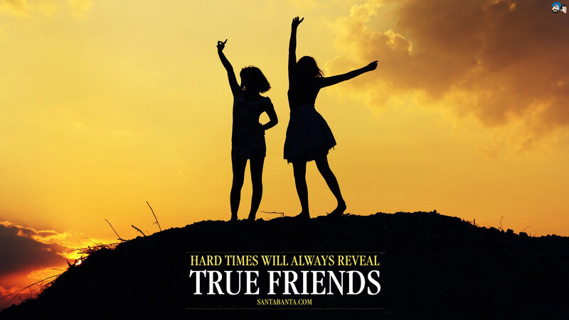 Silhouettes of Two Girls — Yellow, Dramatic, Sunset