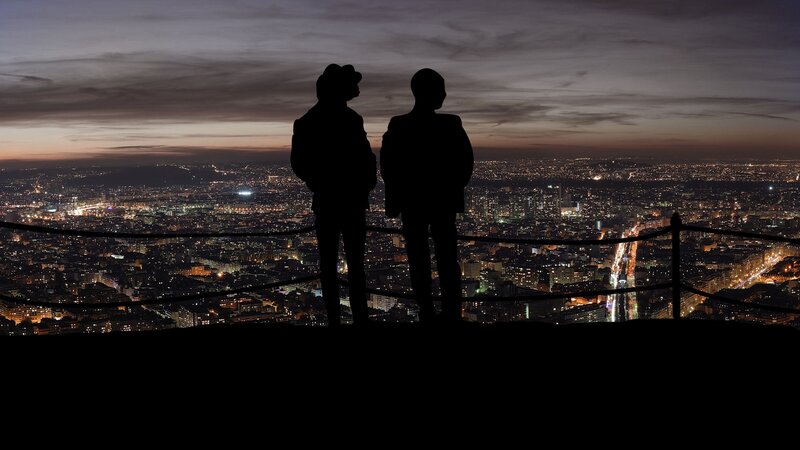 Silhouettes of Two People — Black, Serene